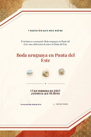 Uruguayan Punta del Este Beach Wedding invitation design