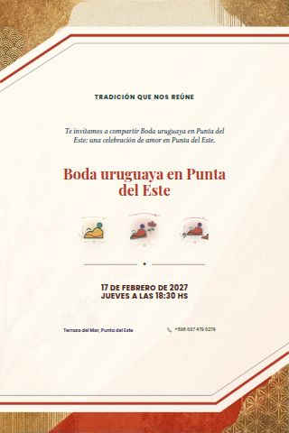 Uruguayan Punta del Este Beach Wedding invitation design preview