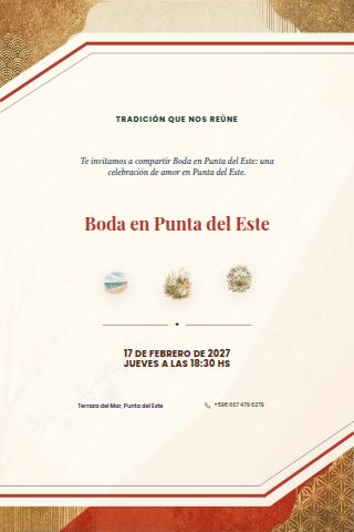 Punta del Este Beach Wedding invitation design