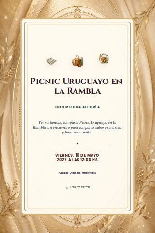 Uruguayan Rambla Picnic invitation preview