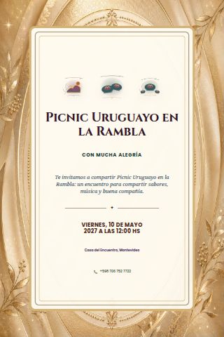 Uruguayan Rambla Picnic invitation design preview