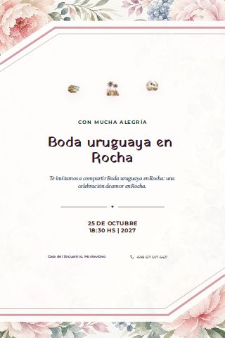 Uruguayan Rocha Seaside Wedding invitation design