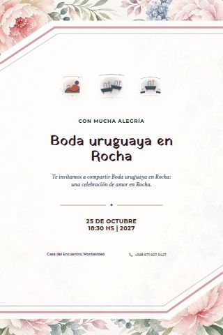 Uruguayan Rocha Seaside Wedding invitation design preview