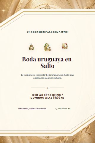 Uruguayan Salto Garden Wedding invitation design