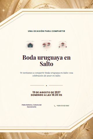Uruguayan Salto Garden Wedding invitation design preview