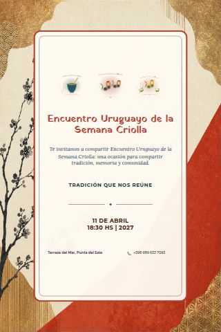 Uruguayan Semana Criolla Gathering invitation design preview