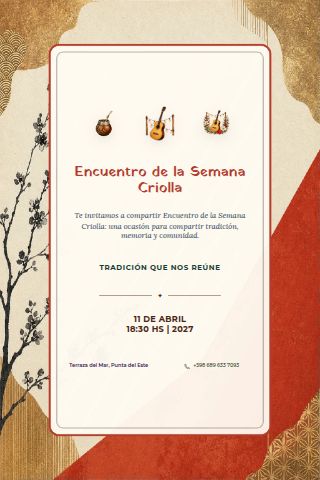 Semana Criolla Gathering invitation design