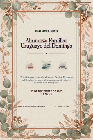 Uruguayan Sunday Family Lunch invitation design preview