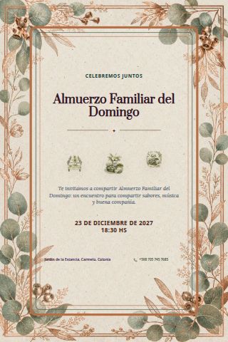 Sunday Family Lunch invitation design