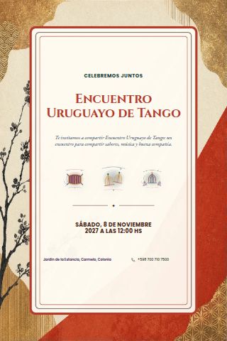 Uruguayan Tango Social invitation design preview