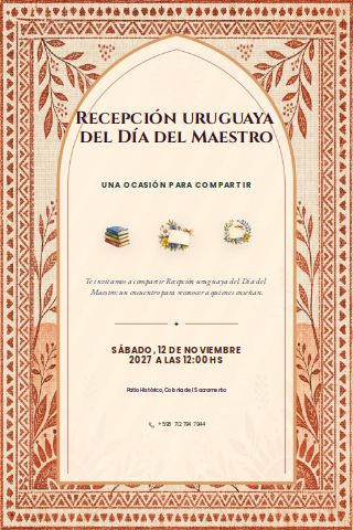 Uruguayan Teachers' Day Reception invitation preview