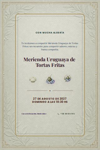 Uruguayan Tortas Fritas Merienda invitation preview