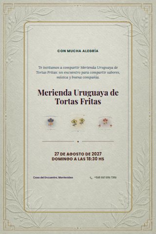 Uruguayan Tortas Fritas Merienda invitation design preview
