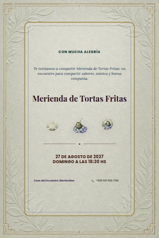 Tortas Fritas Merienda invitation design