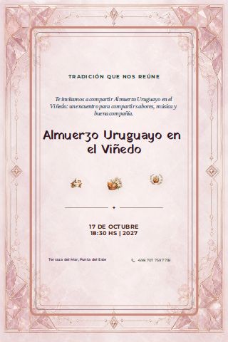 Uruguayan Vineyard Lunch invitation preview