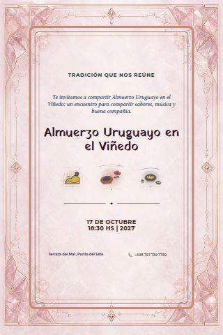 Uruguayan Vineyard Lunch invitation design preview