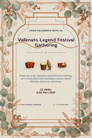 Vallenato Legend Festival Gathering invitation preview