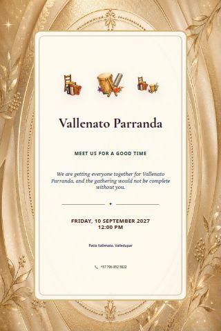 Vallenato Parranda invitation preview