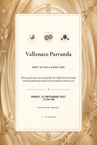 Vallenato Parranda invitation design preview