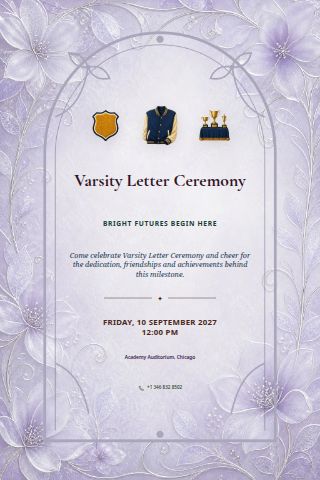 Varsity Letter Ceremony invitation preview