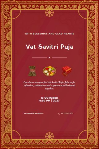 Vat Savitri Puja invitation preview