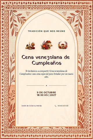 Venezuelan Adult Birthday Dinner invitation preview