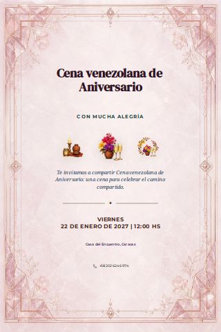 Venezuelan Anniversary Dinner invitation preview