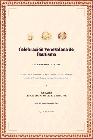 Venezuelan Baptism Celebration invitation preview