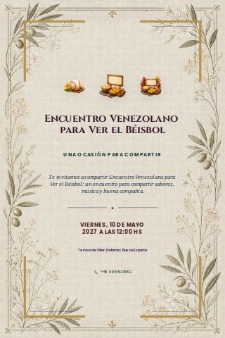 Venezuelan Baseball Watch Party invitation preview