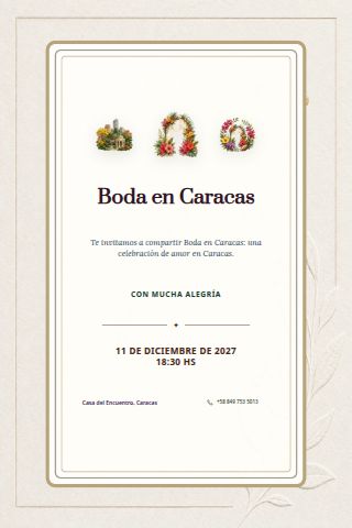 Caracas Garden Wedding invitation design