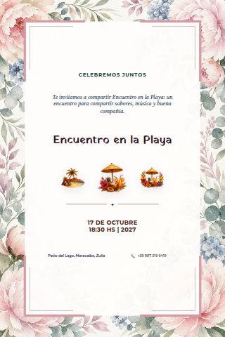 Caribbean Beach Gathering invitation design