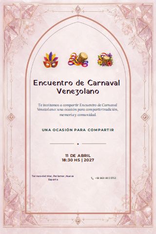 Venezuelan Carnival Gathering invitation preview
