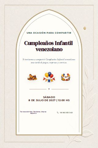 Venezuelan Children's Birthday invitation preview