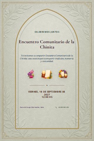 Venezuelan Chinita Community Gathering invitation preview