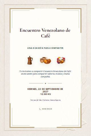Venezuelan Coffee Gathering invitation preview