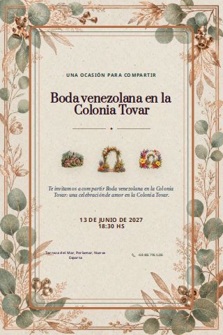 Venezuelan Colonia Tovar Wedding invitation design