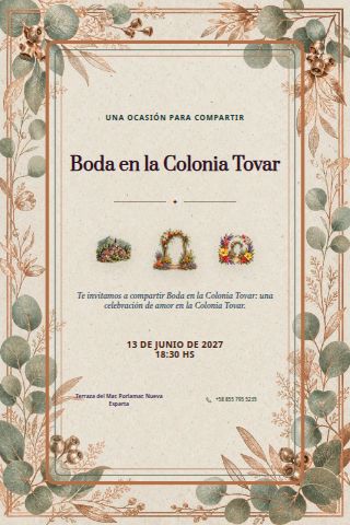 Colonia Tovar Wedding invitation design