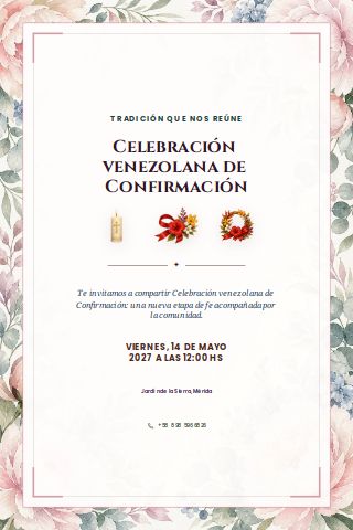 Venezuelan Confirmation Celebration invitation preview