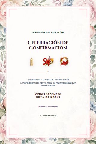 Confirmation Celebration invitation design