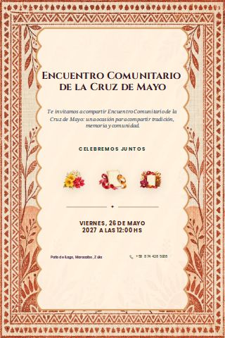 Venezuelan Cruz de Mayo Community Gathering invitation preview