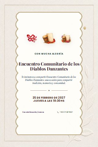 Venezuelan Dancing Devils Community Gathering invitation preview