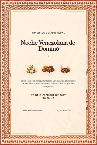 Venezuelan Domino Night invitation preview