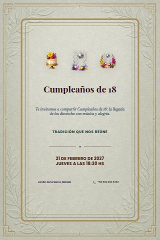 Eighteenth Birthday invitation design