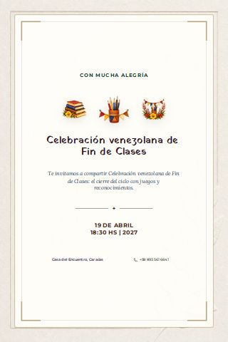Venezuelan End-of-School Celebration invitation preview