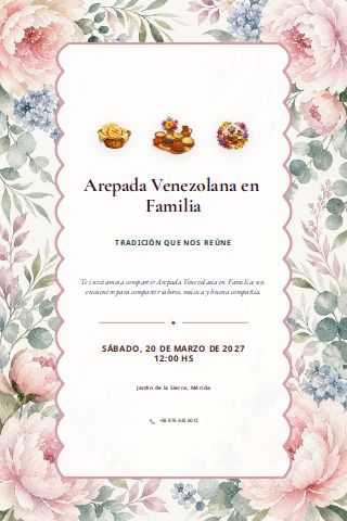 Venezuelan Family Arepada invitation preview