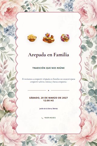 Family Arepada invitation design