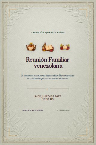 Venezuelan Family Reunion invitation preview