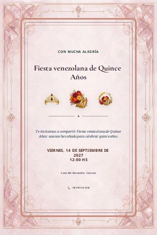 Venezuelan Fiesta de Quince invitation preview