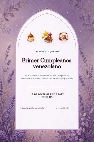 Venezuelan First Birthday invitation preview