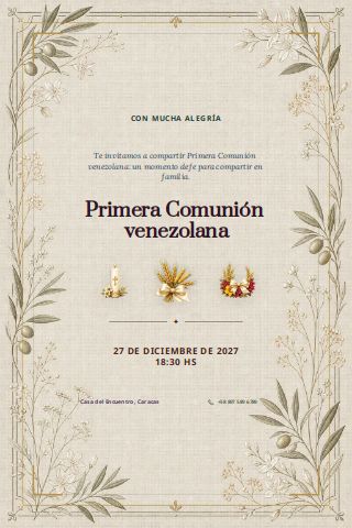 Venezuelan First Communion invitation preview
